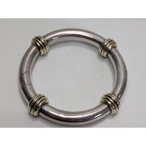Yaacov Heller Signed Sterling Silver Bangle Bracelet 7"